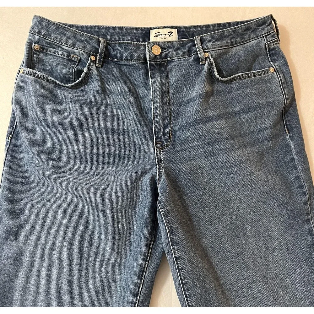 Seven7 Jeans Womens Size 14 Blue Medium Wash Classic Fit‎ Straight Leg Denim